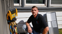 Founder of Infinity AC of Austin installing system Founder of Infinity AC of Austin installing system